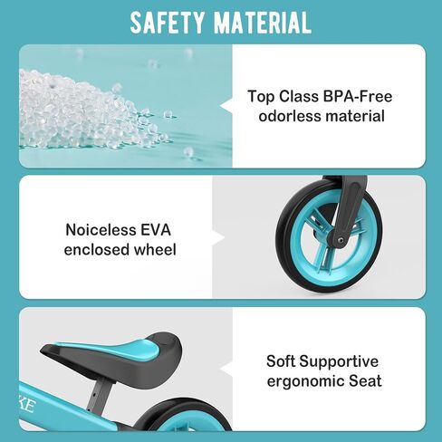 Bobike Toddler Balance Bike Toys for 1 to 4 Year Old Girls Boys Adjustable Seat and Handlebar No-Pedal Training Bike Best Gifts for Kids in Kuwait