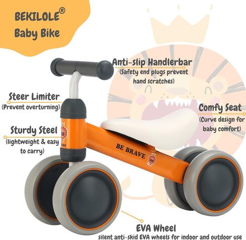 BEKILOLE 1 Year Old Girl Gifts Baby Balance Bike 1st Birthday Girl Gift with LED Light Up Wheels for 12-24 Months Toddlers - ASTM Certified 2-Minute Assembly Pink First Ride On Training Toy in Kuwait