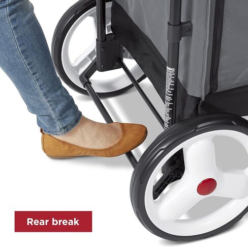 Radio Flyer Stroller Wagon for Kids Ages 1 and Up, Push and Pull Wagon with Canopy, Black - Foldable Cart with Storage, Bench, and All-Terrain Wheels in Saudi Arabia