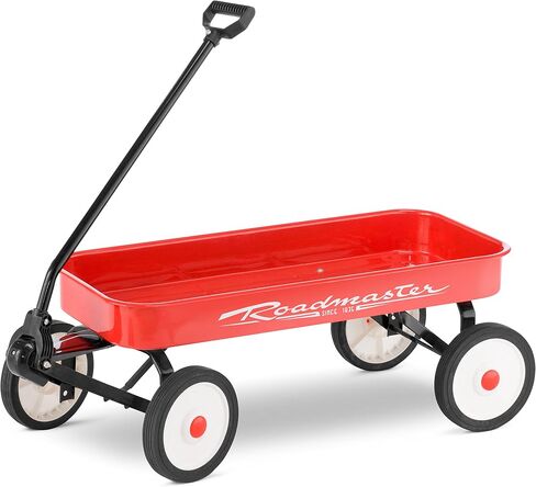 Roadmaster Kids and Toddler Classic 34-Inch Steel Pull Wagon, 8-inch Wheels, Red/Black in Saudi Arabia