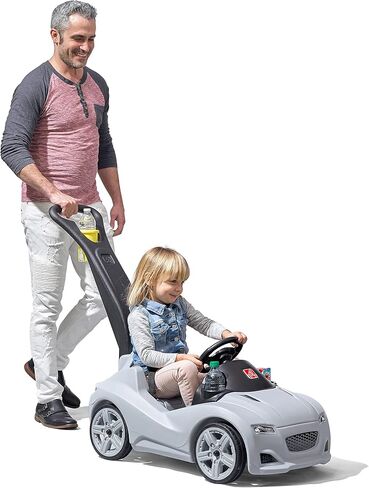 Step2 Whisper Ride Cruiser Kids Push Car, Ride On Toy, Stroller Substitute, Includes Seat Belt & Horn, Made of Durable Plastic, Max Weight 50 lbs., For Toddlers 1.5-4 Years Old, Blue in Saudi Arabia