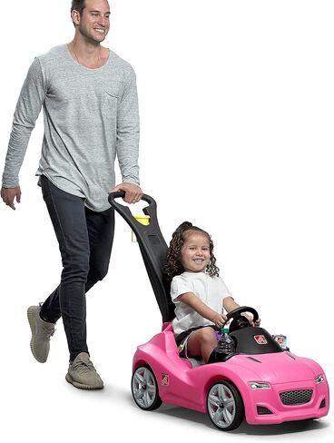 Step2 Whisper Ride Cruiser Kids Push Car, Ride On Toy, Stroller Substitute, Includes Seat Belt & Horn, Made of Durable Plastic, Max Weight 50 lbs., For Toddlers 1.5-4 Years Old, Blue in Saudi Arabia