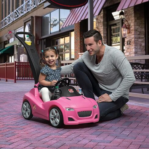 Step2 Whisper Ride Cruiser Kids Push Car, Ride On Toy, Stroller Substitute, Includes Seat Belt & Horn, Made of Durable Plastic, Max Weight 50 lbs., For Toddlers 1.5-4 Years Old, Blue in Saudi Arabia