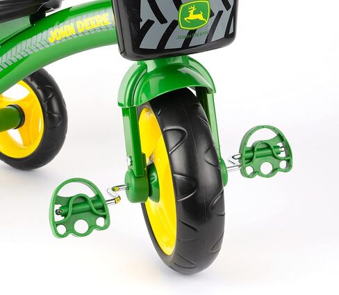 دراجة ثلاثية العجلات من جون ديري شديدة التحمل مع سلة للأطفال بعمر سنتين فما فوق، أخضر/أصفر in Kuwait