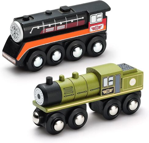 SainSmart Jr. Wooden Train Set Accessories, Magnetic Toy Car Set (10 PCS), Compatible with All Major Brands, Gift for Toddlers, Boys, and Girls Aged 3+ in Kuwait