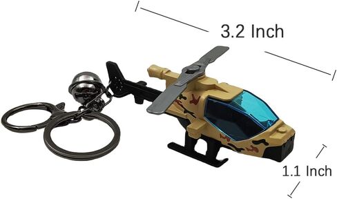 Pouoir Helicopter Keychain Military Aircraft Key Chain for Car Keys Metal Copper Pendant Bag Key Ring Accessories in Kuwait