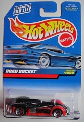 HOT WHEELS BLACK/RED ROAD ROCKET #1099 SILVER WIRE WHEELS in Saudi Arabia
