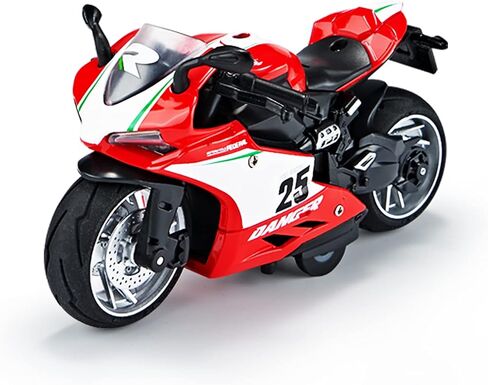 لعبة دراجة نارية YA LE MING، مركبات سحب للخلف، لعبة دراجة نارية من سبيكة مع صوت وضوء، نسخة طبق الأصل للدراجة النارية بمقياس 1:12، ألعاب دراجة نارية للأطفال 3-9 (أحمر) in Kuwait