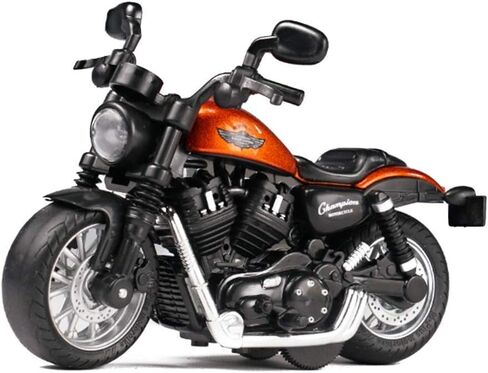 Pull Back Motorcycle Toys, Tiny Gift with Music Lighting, Retro Motorcycles Toy for Boys Kids Age 3 4 5 6 7 8 Year Old (Red) in Kuwait