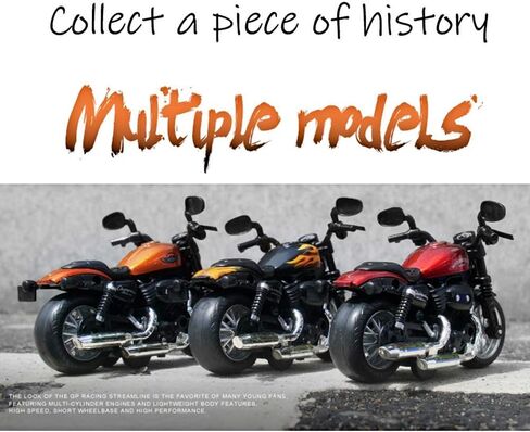 Pull Back Motorcycle Toys, Tiny Gift with Music Lighting, Retro Motorcycles Toy for Boys Kids Age 3 4 5 6 7 8 Year Old (Red) in Kuwait