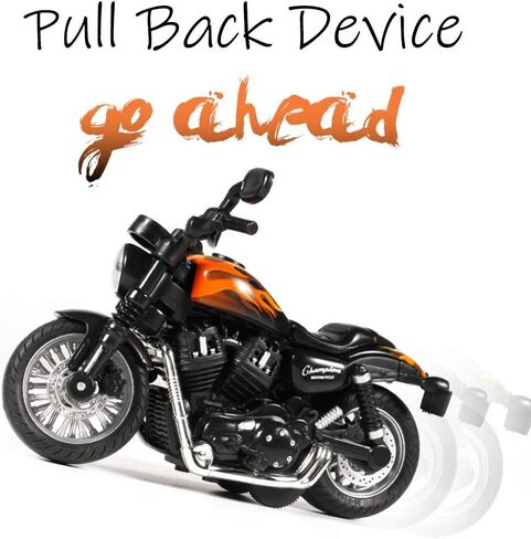 Pull Back Motorcycle Toys, Tiny Gift with Music Lighting, Retro Motorcycles Toy for Boys Kids Age 3 4 5 6 7 8 Year Old (Red) in Kuwait