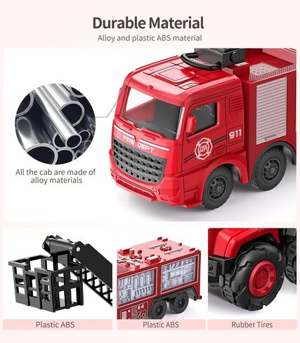 مجموعة ألعاب شاحنات البناء، موقع مركبات البناء Geyiie للأطفال، مجموعة ألعاب هندسية للأولاد والبنات، سيارات سحب للخلف، حفارة، جرار، جرافة، ألعاب رملية، هدايا لصالح الحفلات in Kuwait