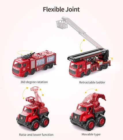 مجموعة ألعاب شاحنات البناء، موقع مركبات البناء Geyiie للأطفال، مجموعة ألعاب هندسية للأولاد والبنات، سيارات سحب للخلف، حفارة، جرار، جرافة، ألعاب رملية، هدايا لصالح الحفلات in Kuwait