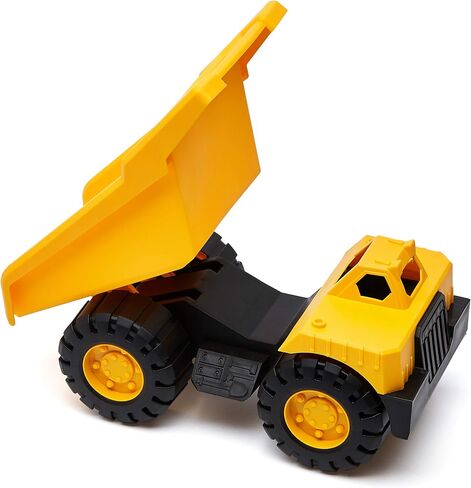 Amazon Basics Toy Construction Vehicle Set, Dump Truck and Bulldozer, Indoor/Outdoor, 10-Inch, Pack of 2, Yellow, 10.25" x 12" x 5.75" in Saudi Arabia