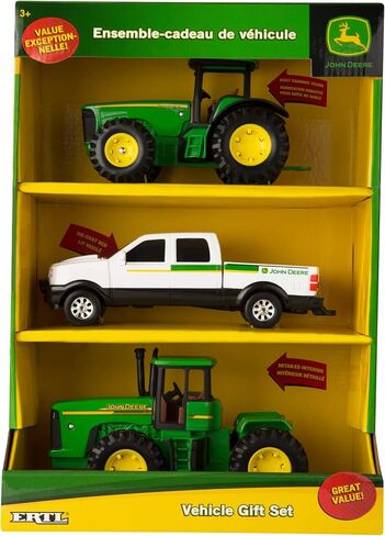 John Deere Kids Tractor Wagon Set - 8 Inch Toy Tractors for Toddlers Ages 3 and Up in Kuwait