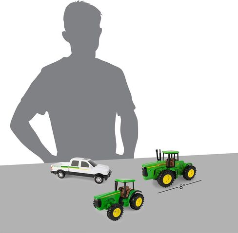 John Deere Kids Tractor Wagon Set - 8 Inch Toy Tractors for Toddlers Ages 3 and Up in Kuwait