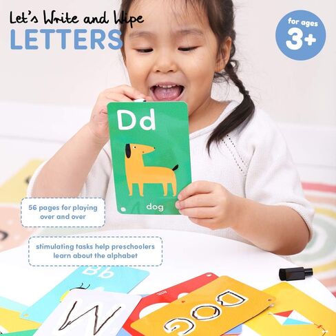 Let’s Write and Wipe Preschool Learning Activities - Animals - 56 Creative Tasks on Dry-Erase Cards with Marker Promote Early Learning Basics, Writing Grip and Motor Skills, for kids ages 3-5 years in Saudi Arabia