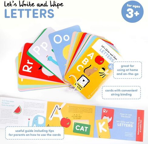 Let’s Write and Wipe Preschool Learning Activities - Animals - 56 Creative Tasks on Dry-Erase Cards with Marker Promote Early Learning Basics, Writing Grip and Motor Skills, for kids ages 3-5 years in Saudi Arabia