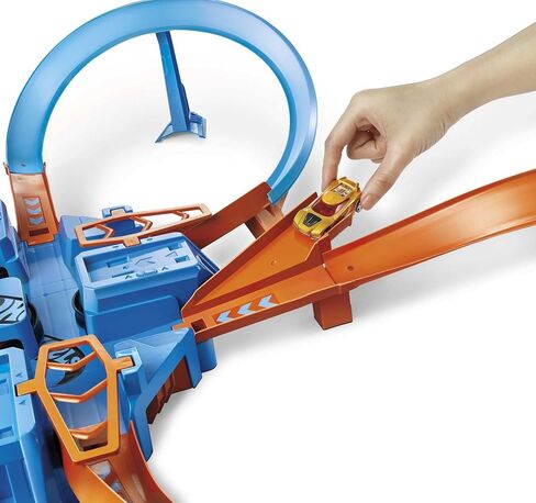 Hot Wheels Toy Car Track Set, Criss Cross Crash with 1:64 Scale Vehicle, Powered by a Motorized Booster (Amazon Exclusive) in Saudi Arabia