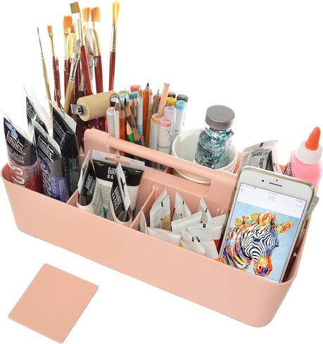 Portable Caddy American Made, DIY Dividers, 8 Compartments, Supply Organizer, Portable Tote Basket with Handle Storage Organizer Bathroom, Office, Crafts, or School Supplies in Kuwait