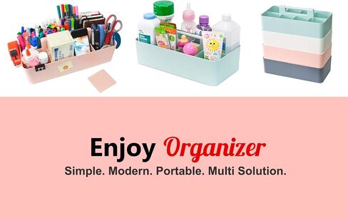 Portable Caddy American Made, DIY Dividers, 8 Compartments, Supply Organizer, Portable Tote Basket with Handle Storage Organizer Bathroom, Office, Crafts, or School Supplies in Kuwait