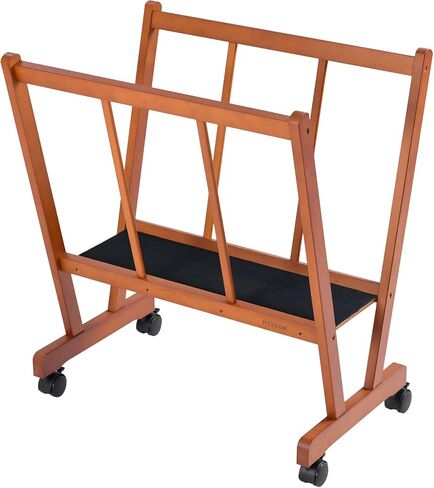 MEEDEN Art Display Print Rack: Artist Storage Rack with Castors for Canvas Organizer - Beech Wood Large Drying Racks for Prints Artworks Panels Posters Stand Art Shows & Galleries - Black in Saudi Arabia