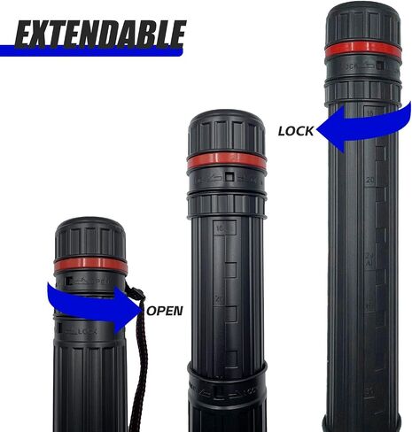 Poster Tubes,2Pack Extendable Poster Tube Expand from 24.5" to 40" with Adjustable Shoulder Strap Lids and Lable,Waterproof Telescoping Blueprint Art Document Storage Transport Carrying Tube in Saudi Arabia