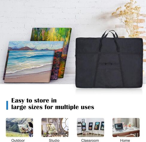 JJRING Dacron Art Portfolio Tote Bag 22'' x 28.5'' For 20'' x 26'' Black | Light Weight Carrying Storage Case Suitable Poster, Sketching, And Drawing in Kuwait