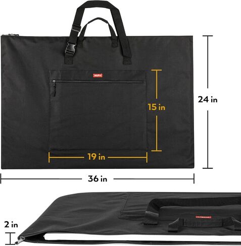 Nicpro Light Weight Art Portfolio Bag, 24x36" Waterproof Art Portfolio Case | with Shoulder & Handle Carry, for Artwork, Poster, Sketch Drawing, Canvas, Photography, Solar Panel Storage in Saudi Arabia