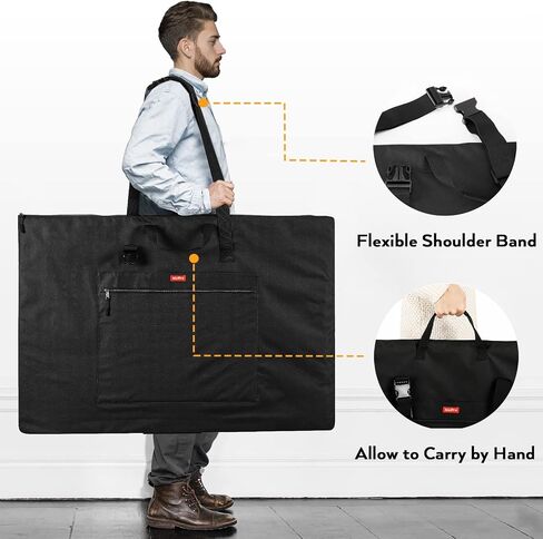 Nicpro Light Weight Art Portfolio Bag, 24x36" Waterproof Art Portfolio Case | with Shoulder & Handle Carry, for Artwork, Poster, Sketch Drawing, Canvas, Photography, Solar Panel Storage in Saudi Arabia
