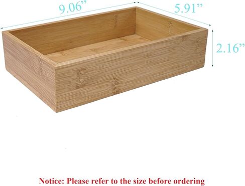 مجموعة فواصل صندوق منظم للأدراج وصينية تخزين من أفيبو، مصنوعة من خشب الخيزران، حامل متعدد الأغراض للحرف اليدوية، الخياطة، المكتب، الحمام، المطبخ (1، 15 × 23 × 5.5 سم) in Kuwait