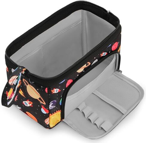Large Pencil Case for Girls Boys, Cute Dinosaur Black Pencil Pouch Big Capacity Pencil Organizer Bag, Students School Supplies Back to School Kids Gifts Teen Girls Boys Zipper Pen Box in Kuwait