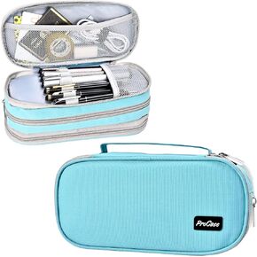 ProCase Big Capacity Pencil Case Pen Bag, Handheld Pencil Holder Pouch Pen Organizer Students Stationery Pouch with Durable Zipper Multi Compartments for School & Office Supplies in Kuwait