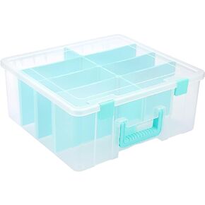 BTSKY Clear Plastic Dividing Storage Box with 4 Compartments Sewing Box in Saudi Arabia