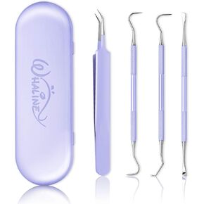 Whaline Weeding Vinyl Tools 4 Pieces Precision Stainless Steel Cricut Weeder Tool with Case Vinyl Craft Paper Craft Tool Kit for Silhouettes Cameos Lettering Scraper Hook Spatula Tweezers (Mint Green) in Kuwait