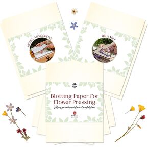 Berstuk XL Blotting Paper for Flower Press Extra-Large 14.7 x 11.2 inch Flower Press Paper - Highly Absorbent and Reusable Herbarium Paper - Pack of 15 Blotter Paper Sheets