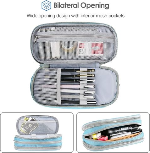 ProCase Big Capacity Pencil Case Pen Bag, Handheld Pencil Holder Pouch Pen Organizer Students Stationery Pouch with Durable Zipper Multi Compartments for School & Office Supplies in Kuwait