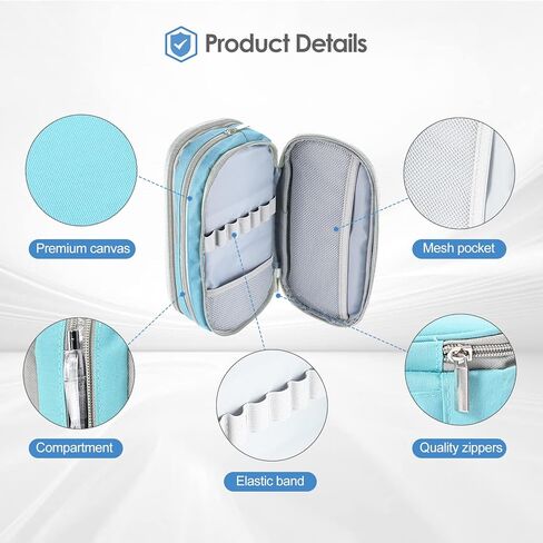 ProCase Big Capacity Pencil Case Pen Bag, Handheld Pencil Holder Pouch Pen Organizer Students Stationery Pouch with Durable Zipper Multi Compartments for School & Office Supplies in Kuwait