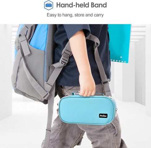 ProCase Big Capacity Pencil Case Pen Bag, Handheld Pencil Holder Pouch Pen Organizer Students Stationery Pouch with Durable Zipper Multi Compartments for School & Office Supplies in Kuwait