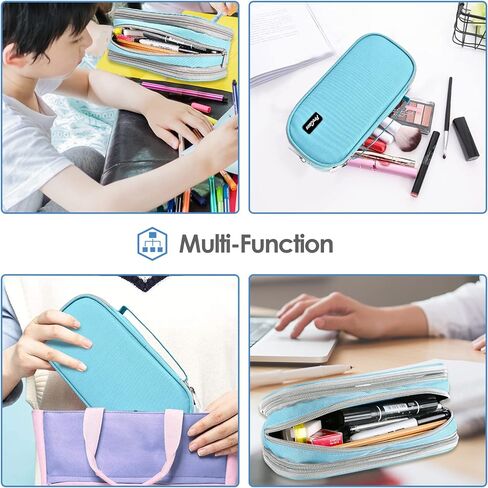 ProCase Big Capacity Pencil Case Pen Bag, Handheld Pencil Holder Pouch Pen Organizer Students Stationery Pouch with Durable Zipper Multi Compartments for School & Office Supplies in Kuwait
