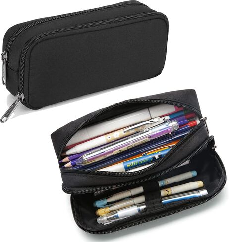 Della Gao Large Pencil Case, Big Capacity Pencil Pouch with 2 Compartments in Kuwait