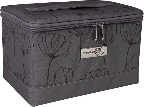 Everything Mary Collapsible Sewing Kit Organizer Box, Black & Blue Quilted - Supplies Storage Basket for Supplies and Accessories - Organization for Thread, Needles, Notions & Scissors in Saudi Arabia