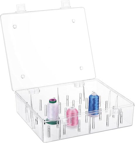 New brothread Tall and Clear Storage Box/Organizer for Holding 30 Spools Home Embroidery & Cotton Thread Spool Compatible with Tall Thread Spool from Isacord/Floriani/Madeira/Glide/RA/ConnectingThread in Saudi Arabia