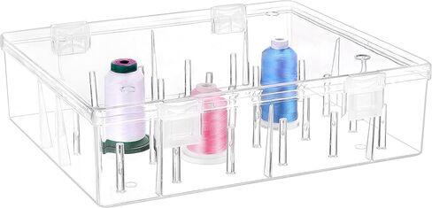 New brothread Tall and Clear Storage Box/Organizer for Holding 30 Spools Home Embroidery & Cotton Thread Spool Compatible with Tall Thread Spool from Isacord/Floriani/Madeira/Glide/RA/ConnectingThread in Saudi Arabia
