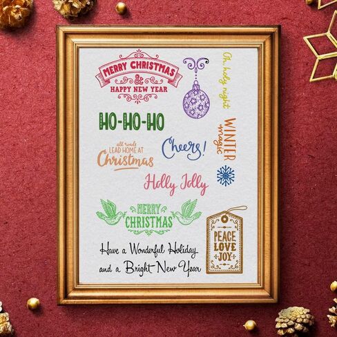 Christmas Words Clear Stamps for Card Making Decoration and Scrapbooking Supplies, Blessing Words Transparent Rubber Stamps with Sentiment for Paper Card Photo Album Crafting Supplies in Saudi Arabia