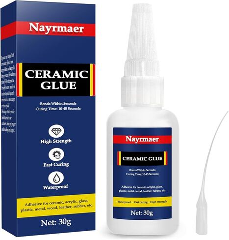 Ceramic Glue, 30g Glue for Porcelain and Pottery Repair, Instant Strong Glue for Pottery, Porcelain, Glass, Plastic, Metal, Rubber and DIY Craft in Kuwait