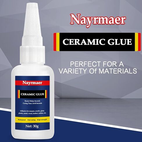 Ceramic Glue, 30g Glue for Porcelain and Pottery Repair, Instant Strong Glue for Pottery, Porcelain, Glass, Plastic, Metal, Rubber and DIY Craft in Kuwait