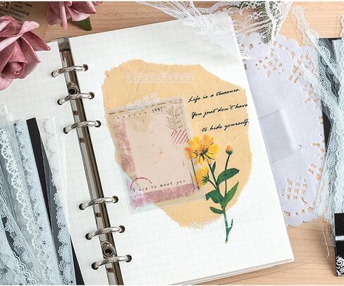 120 قطعة من ملصقات الدانتيل الشفافة، ملصقات دانتيل ذاتية اللصق لتزيين اطار الصور، مجموعة ملصقات دانتيل مقاومة للماء لتزيين سجل القصاصات وصنع البطاقات بنفسك واطار دفتر الملاحظات والالبوم يدويا in Kuwait