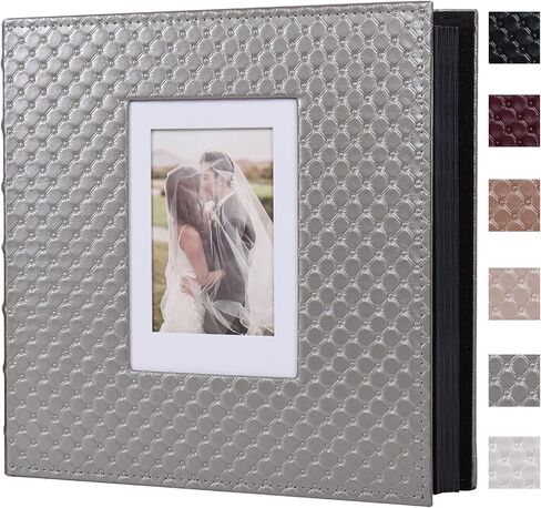 RECUTMS 60 Pages DIY Scrap book Photo Album 4x6 5x7 8x10 Pictures PU Leather Cover Wedding Photo Album Baby Picture Book Family Pictures of Any Size Scrapbook Album(White) in Kuwait