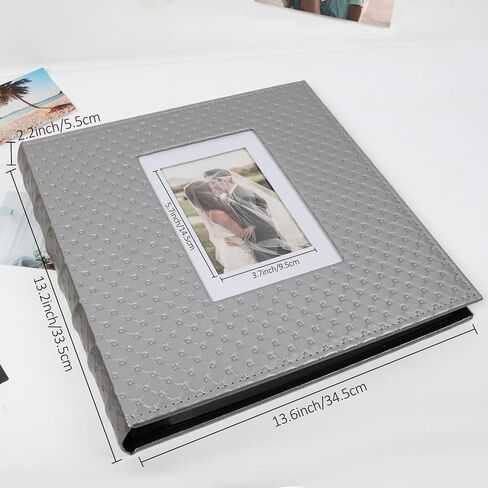 RECUTMS 60 Pages DIY Scrap book Photo Album 4x6 5x7 8x10 Pictures PU Leather Cover Wedding Photo Album Baby Picture Book Family Pictures of Any Size Scrapbook Album(White) in Kuwait
